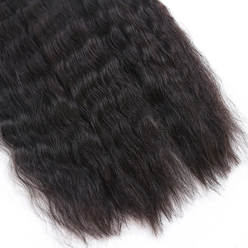 Cabello humano ondulado color negro natural 12A a granel