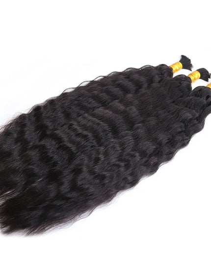 wavy wave natural black color 15A human hair bulk