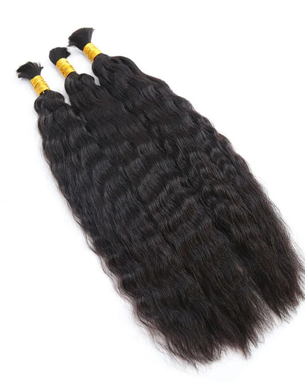wavy wave natural black color 15A human hair bulk