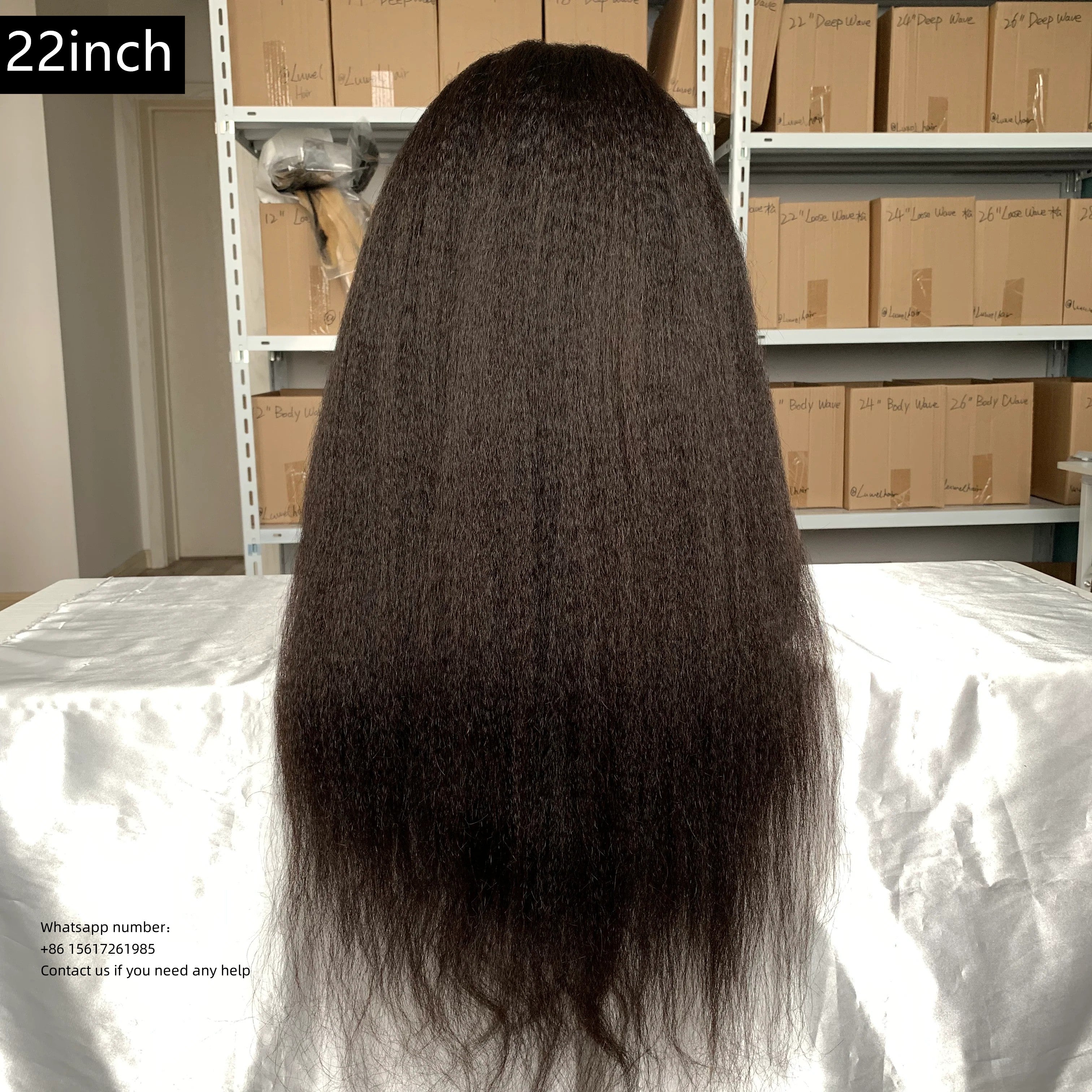 Natural black yaki straight 100% Virgin Human Hair Transparent 13x4 LACE Wig 180% density