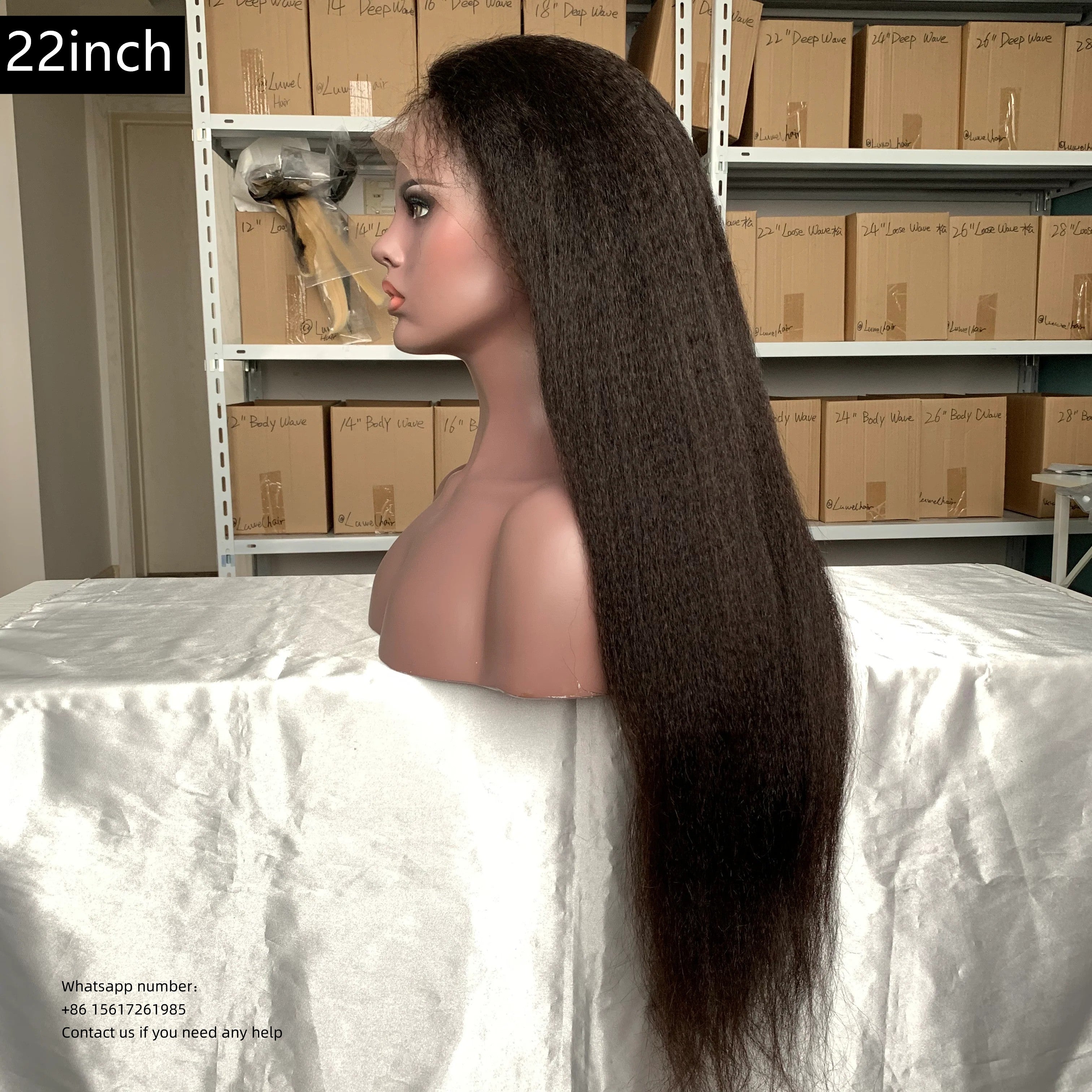 Natural black yaki straight 100% Virgin Human Hair Transparent 13x4 LACE Wig 180% density